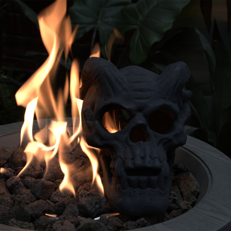 Refractory Materials Fireproof Imitated Human Fire Pit Skulls Gas Log For Ng, Lp Wood Fireplace, Firepit, Campfire, Halloween Decor, Bbq
