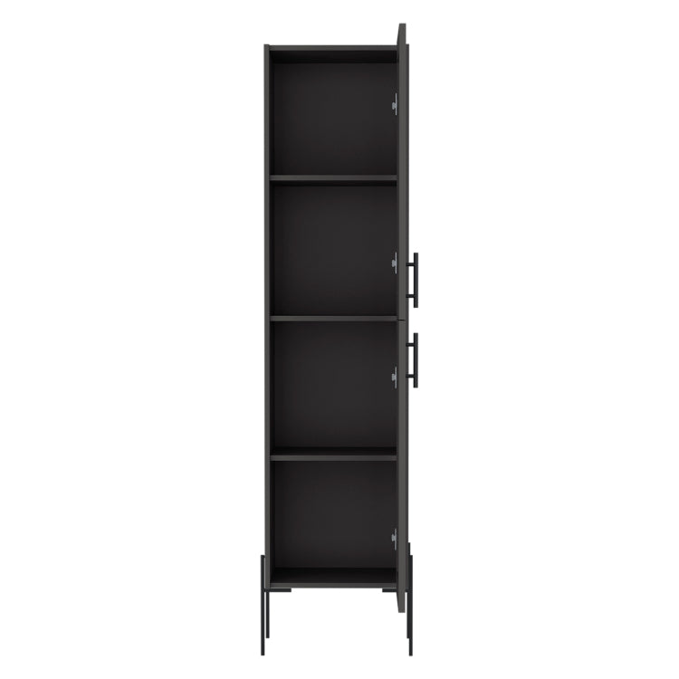 Linen Cabinet 70.8" H, With 1 Door And 4 Shelves, Matt Gray