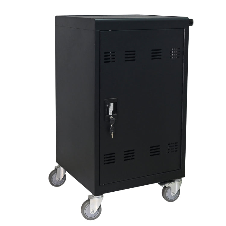 Mobile Charging Cart And Cabinet For Tablets Laptops 30 Device With Combination Lock Black
