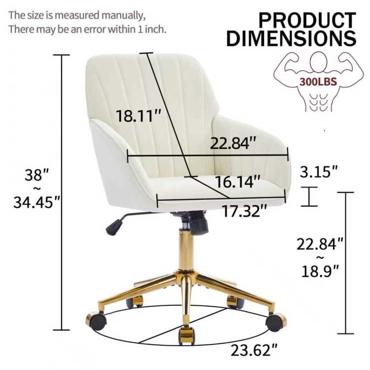Ty Adjustable Office Chair, Home Bedroom, Ergonomic Swivel Chair, Backrest Seat, Comfortable For Long Sitting