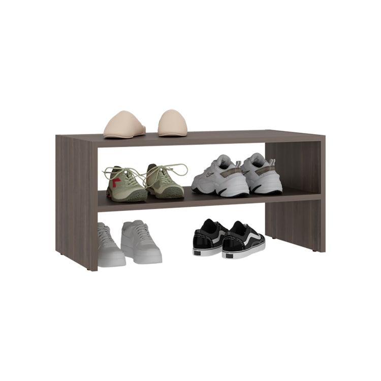 Silpa Small Shoe Rack With Three Open Shelves, Compact Modern Shoe Organizer For Entryway Or Closet, 23.6 Wide