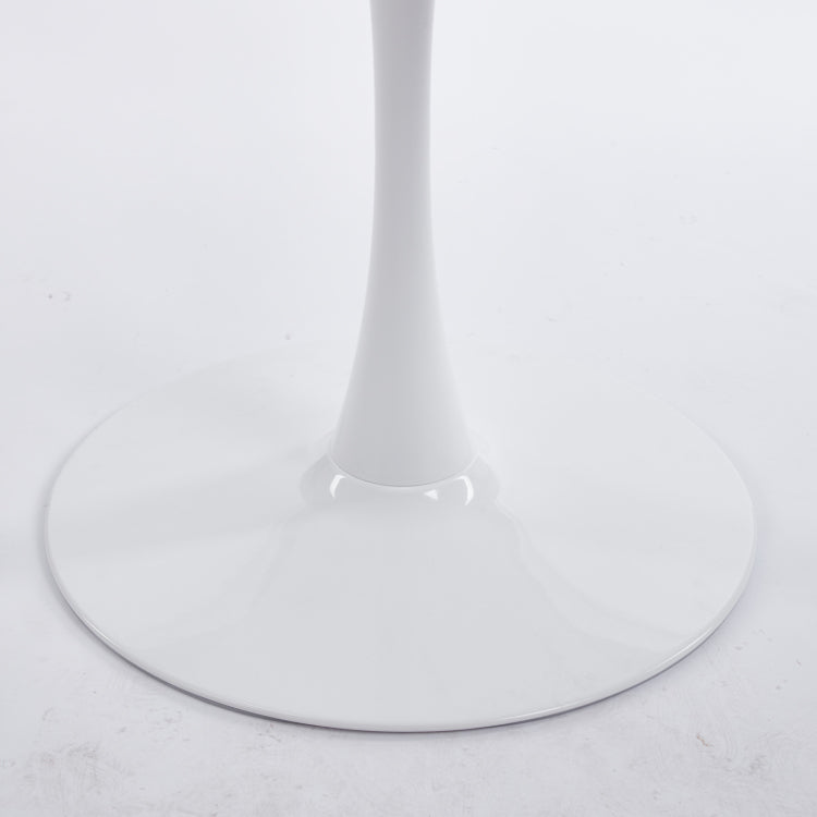 42.1" White Color Top Tulip Table, Mid Century Dining Table For 4 6 People Round Mdf Table Top The Tabletop Consists Of Two Panels , Pedestal Dining Table, End Table & Leisure Coffee Table