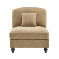 Armless Sofa Chenille W 1 Pillow Light Coffee