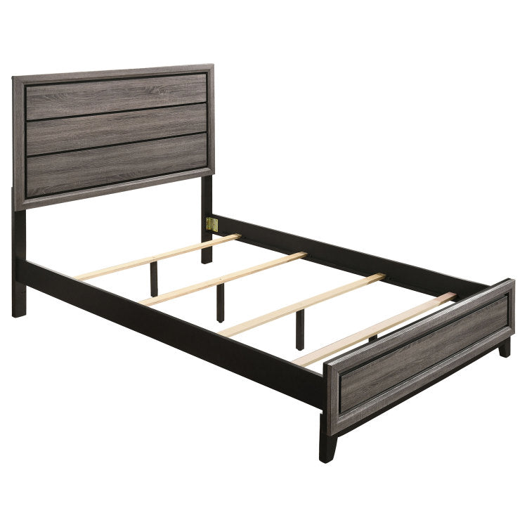 Cabrillo Grey Oak Wood Full Panel Bed