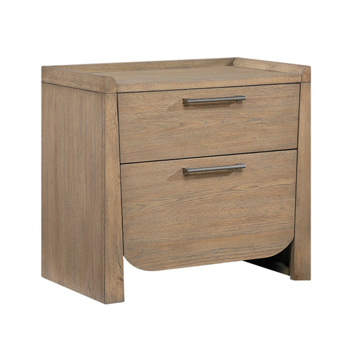 1Pc Modern Light Brown Finish Nightstand With Storage Drawers Wooden Bedroom Furniture Stunning Design