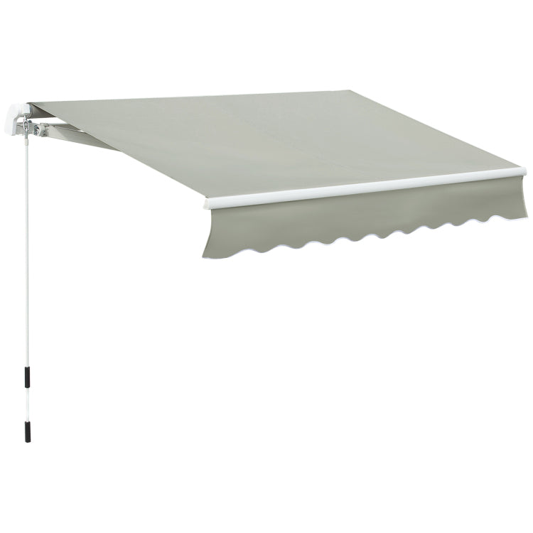 Outsunny 8' X 7' Patio Retractable Awning, Manual Exterior Sun Shade Deck Window Cover, Grey