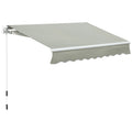Outsunny 8' X 7' Patio Retractable Awning, Manual Exterior Sun Shade Deck Window Cover, Grey