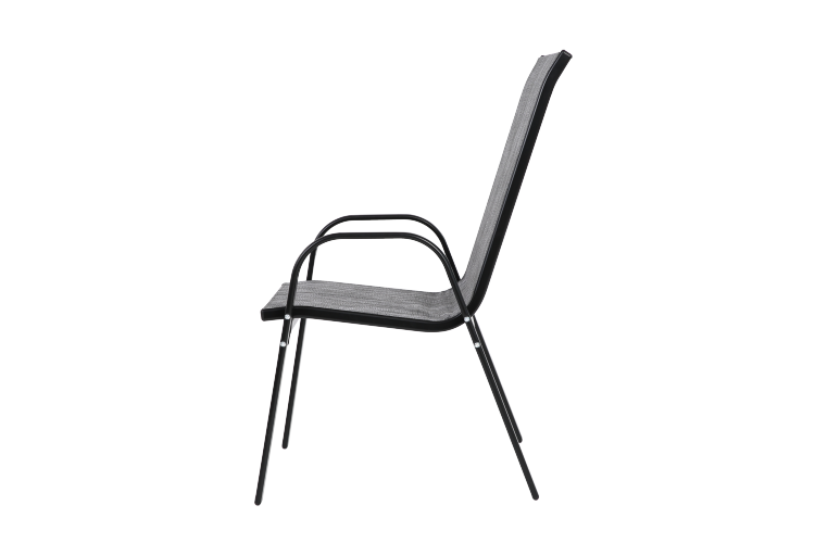 4 Piece Patio Chairs, Outdoor Camping Chairs With Textilene Fabric, Set Of 2 Garden Chairs With Armrest High Backrest For Garden Patio Pool Beach Yard Space Saving Grey