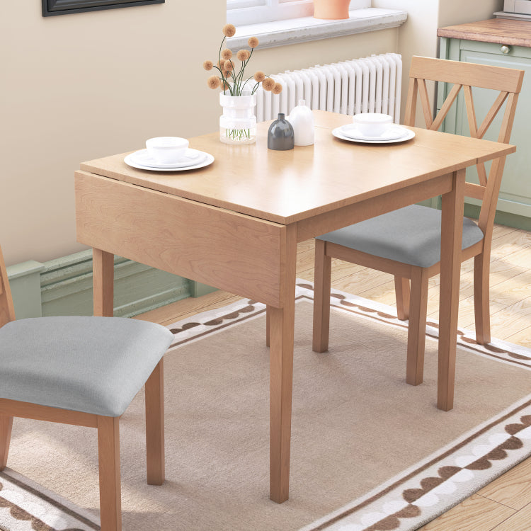 29" 45" Extendable Dining Table For 4, Folding Kitchen Table With Rubberwood Legs, Space Saving Dinner Table For Living Room, Kitchen, Dining Room, Small Space Only Table