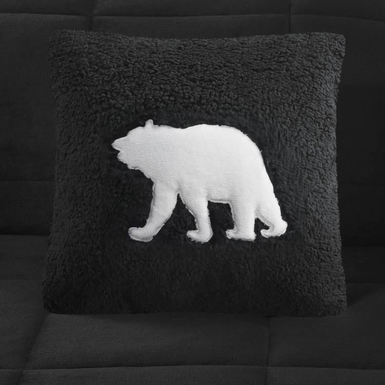 4 Piece Full Queen Plush To Sherpa Down Alternative Comforter Set,Black Black