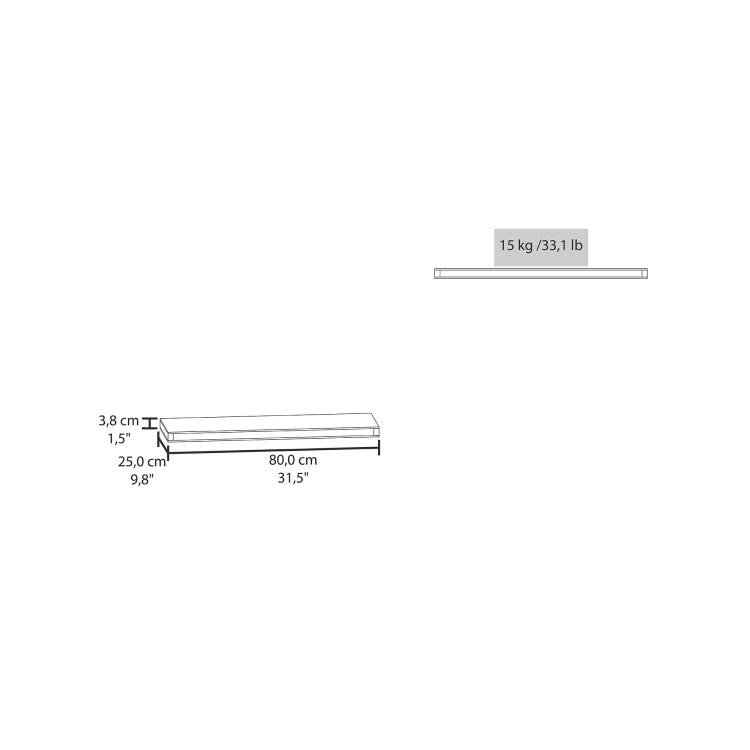 Ecco 31.5" Wide Floating Shelves Set Of 2, Shelves For Wall Decor For Bedroom, Bathroom Storage Shelves, Book Shelves For Living Room