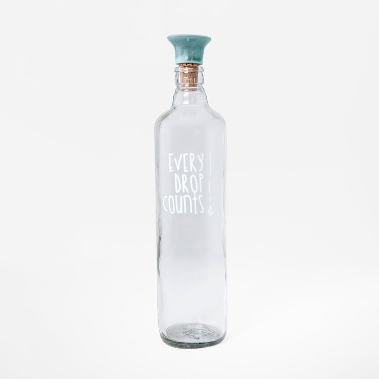 Drop Glass Water Bottle With Ceramic Stopper 750 Ml
