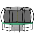 12Ft Recreational Kids Trampoline With Safety Enclosure Net & Ladder, Outdoor Recreational Trampolines
