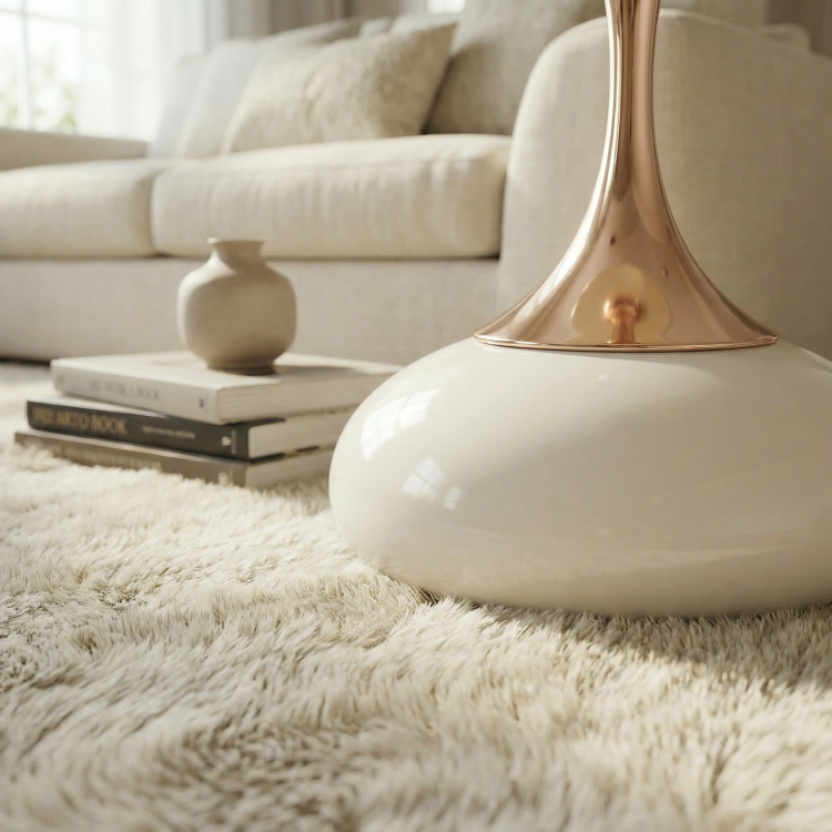Small Round Side Table For Small Space ,Cocktail Table,Living Room Small Coffee Table, White End Table