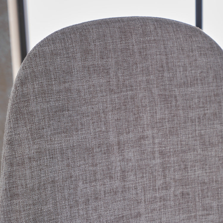 Mid Century Modern Fabric Upholstered Dining Chairs, iron - light gray-walnut - dining room - wipe