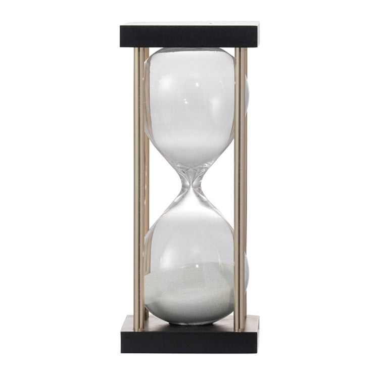 Set Of 2, 3X3X7" Spellman 15 Minute Hourglass With Metal Frame, White