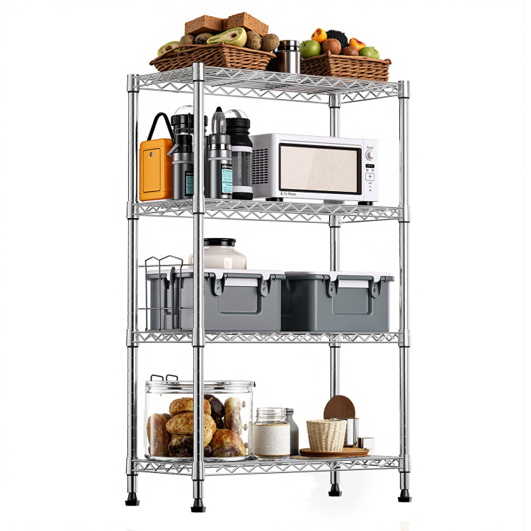 1000 Lbs Storage Shelving 4 Tier Utility Shelving Unit Steel Organizer Wire Rack For Home,Kitchen,Office,Chrome 13.7" D X 23.6" W X 53.4" H