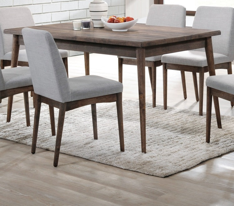 Contemporary Walnut Finish 1Pc Dining Table Only Solid Wood Rectangle Table Melamine Mdf Dining Room Furniture