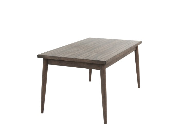 Contemporary Walnut Finish 1Pc Dining Table Only Solid Wood Rectangle Table Melamine Mdf Dining Room Furniture