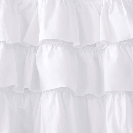 Cotton Oversized Ruffle Valance White 50X18"