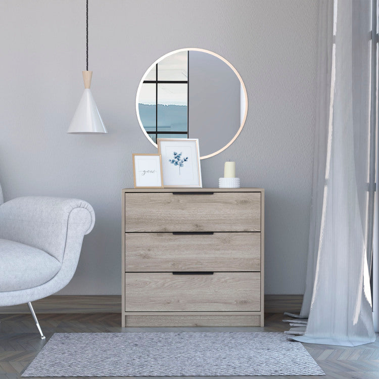 Kaia 3 Drawers Dresser, Superior Top Light Gray