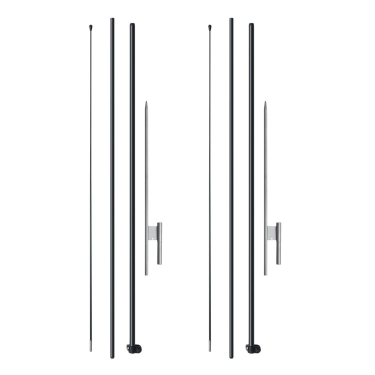 Feather Flag Pole Kit 2 Packs Swooper Flag Pole 12.7 Ft With Ground Stakes