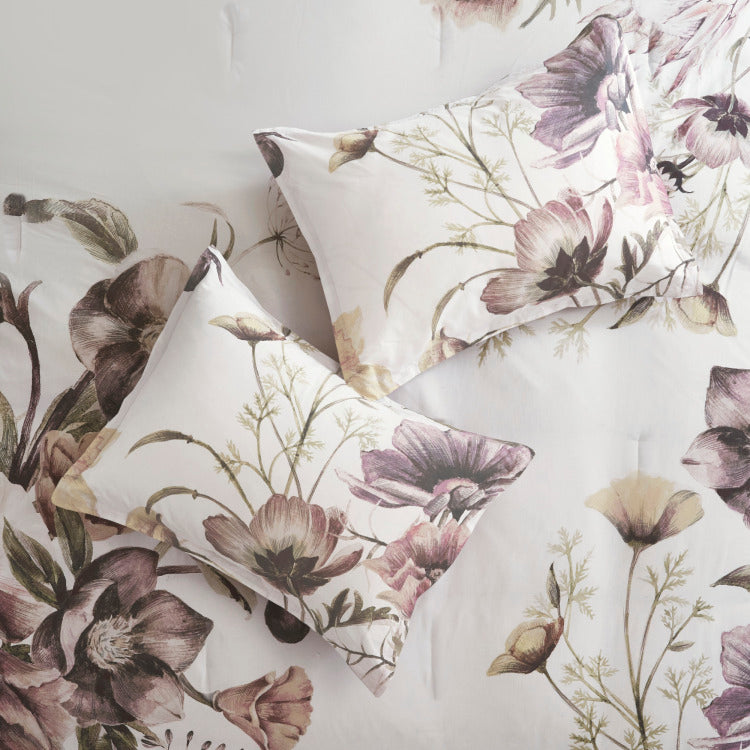 8 Piece Cotton Printed Comforter Set Blush Queen