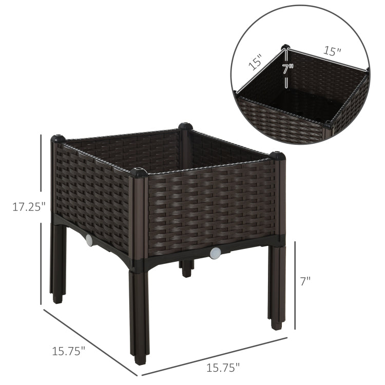 Outsunny Raised Garden Bed With Legs, Self Watering Planter Box Raised Bed To Grow Flowers, Herbs & Vegetables, Brown