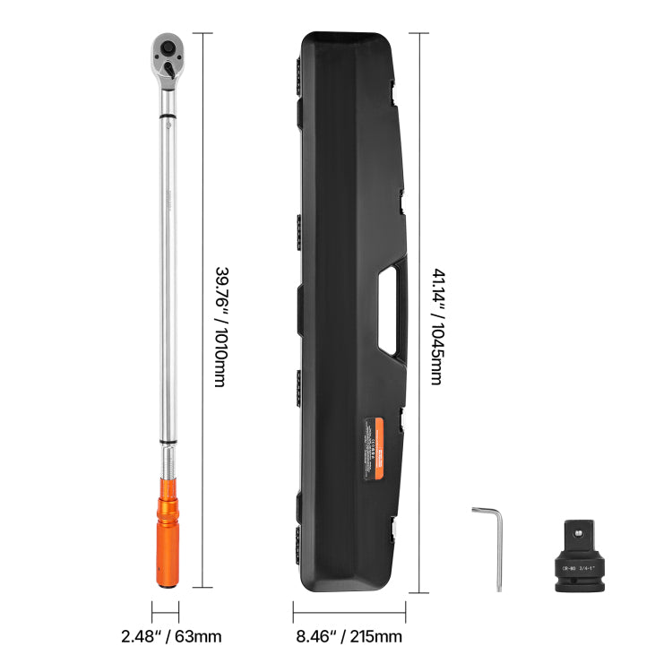 Click Torque Wrench 3 4 Inch Drive 100 600 Lbf Ft 136 814N.M Dual Direction