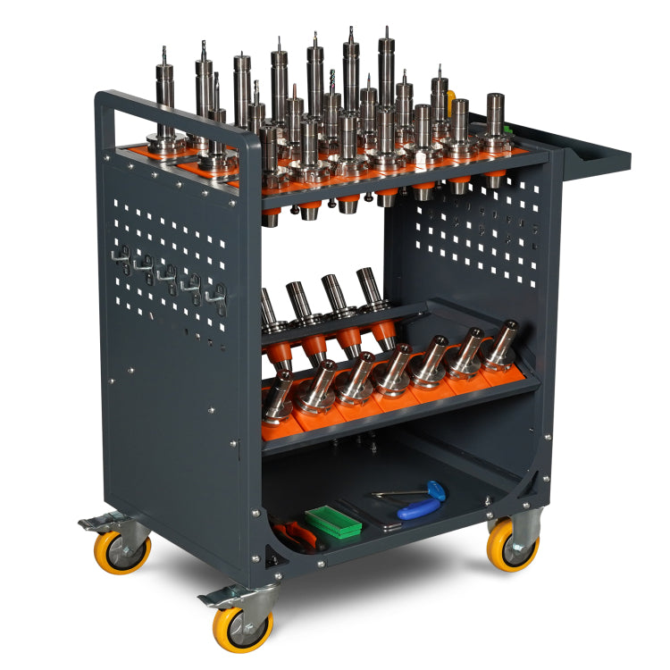 Grey Tool Cart Cnc Tool Cart Cat40 Tool Trolley Bt40 Cnc Tool Holder Cart Cnc Machine Tool Service Cart Cat40 35 Capacity