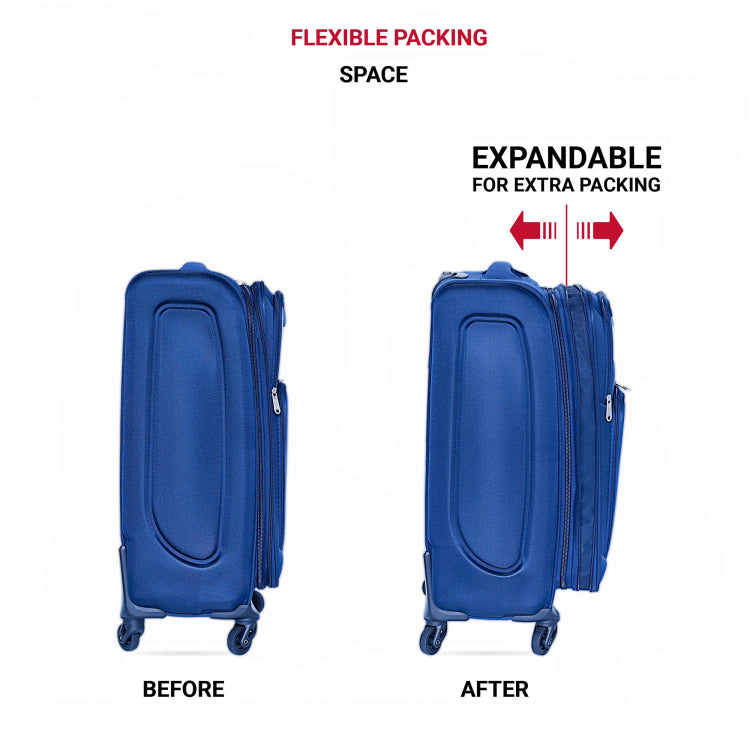 20 24 Two Piece Suitcase Suitcase Set Oxford Trolley Case Without Password Lock Universal Wheel Blue