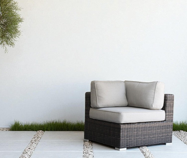 Minnesota Wicker Sectional Corner Brown