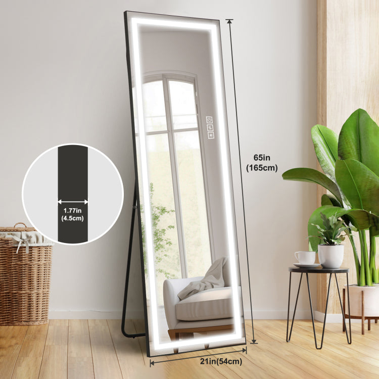 Led Mirror Full Length Mirror With Lights Wide Standing Tall Full Size Mirror For Bedroom Giant Full Body Mirror Large Floor Mirror With Lights Stand Up Dressing Big Lighted Mirror