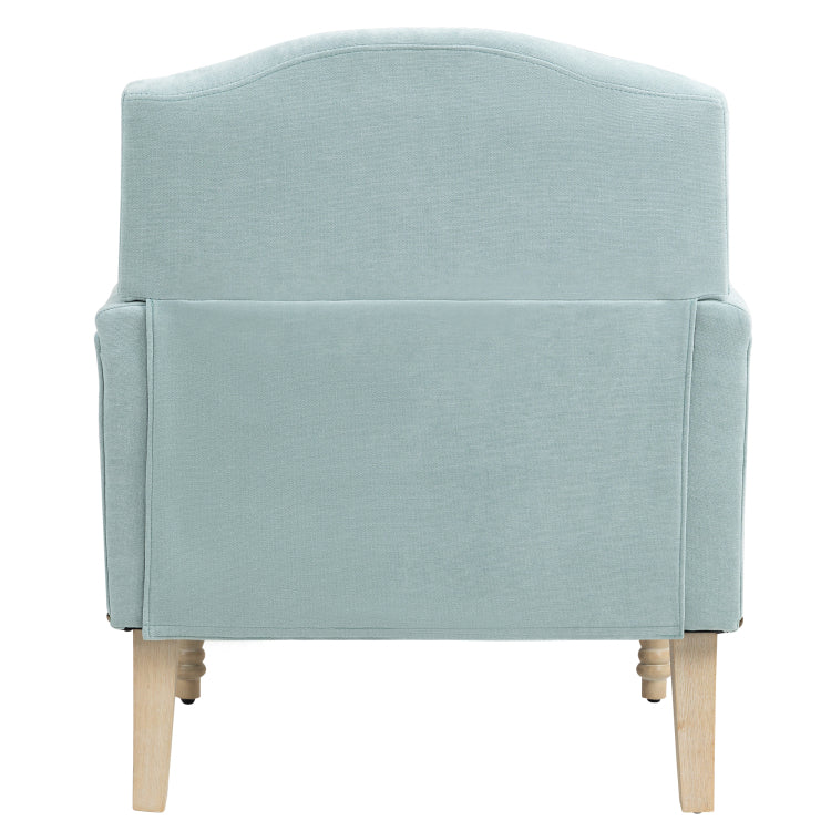 Modern Accent Chair With Retro Wooden Legs & Nailhead Trim, Small Fabric Club Chair, Comfy Upholstered Armchair Lounge Chair For Bedroom Living Room Single Sofa,Holds 300Lbs Sage
