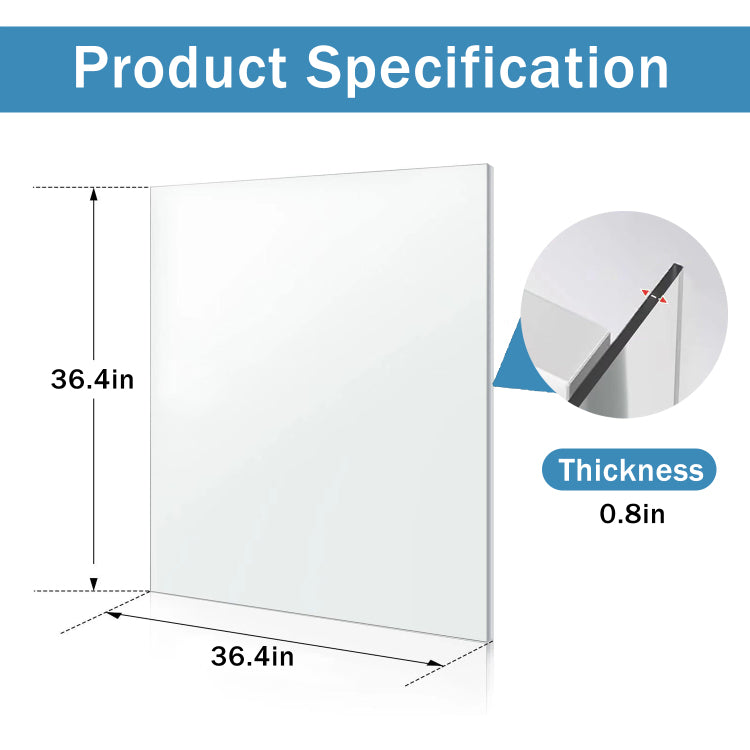 36 In. X 36 In. X 1 8 In. Clear Acrylic Sheet Plexiglass Durable, Uv Stabilized & Waterproof Multipurpose Diy & Protection Panel