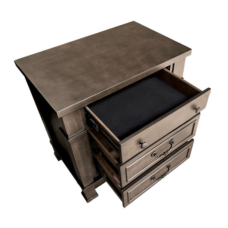 Transitional Style 1Pc Nightstand Usb Port Felt Lined Top And Dovetail Drawers Dark Walnut Finish Bedroom Furniture