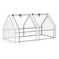 Outsunny 6' X 3' X 3' Portable Mini Greenhouse Outdoor Garden With Large Zipper Doors And Water Uv Pe Cover, White