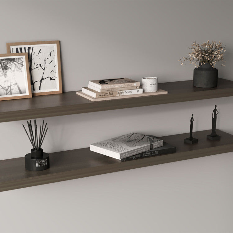 Ecco 47" Wide Floating Shelves Set Of 2, Shelves For Wall Decor For Bedroom, Bathroom Storage Shelves, Book Shelves For Living Room
