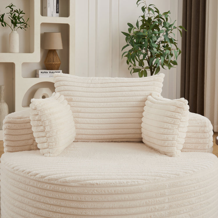 50"L Corduroy Sponge Single Sofa,No Assembly Required,Fluffy Modern Sleeper Chair For Living Room, Bedroom, Lounge And Projection Room Not A Swivel Chair