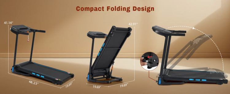 Treadmills For Home, 3.5Hp Hydraulic System Auto Foldable Treadmill With Incline,10Mph 350Lbs Weight Capacity Electric Treadmills With Heart Rate Sensors,Type C & Usb Charge ,Bluetooth Speaker