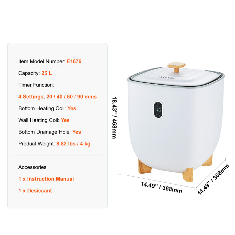 Towel Warmer 25L, Towel Warmer Bucket With 2 Heating Modes, 20 40 60 90 Min Auto Shut Off, Bottom Heating Columns, Led Screen, Large Towel Warmer For Bathroom, Spa, Bathrobe, Blanket & Pajama