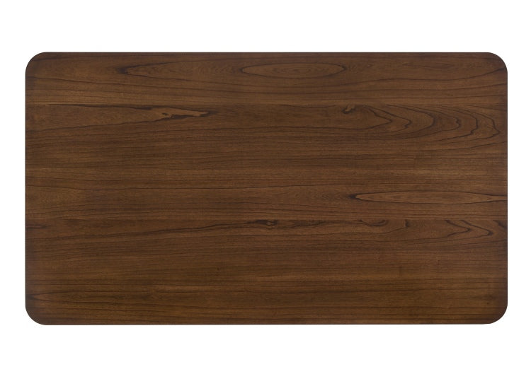 Mid Century Modern 1Pc Table Warm Wood Finish Unique Sculptural Base Wooden Dining Room Furniture