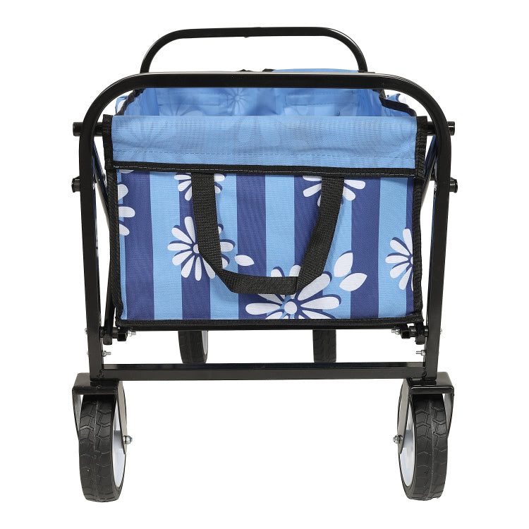 Minimeetall Colorful Collapsible Foldable Wagon Cart With Strapping System, Beach Wagon ,Utility Wagon Grocery Cart Camping Shopping Sports Gardeing Fishing Supports 225Lbs,Blue Vertical