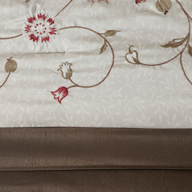 Embroidered 7 Piece Comforter Set Red Queen