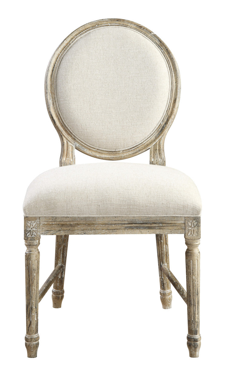 Brown Upholstered Dining Chairs, Set Of 2