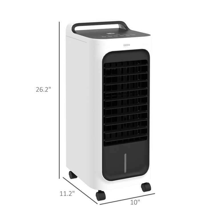 Homcom 26" Evaporative Air Cooler With Ice Packs, 3 In 1 Ice Cooling Fan, Portable Swamp Cooler With Water Tank, Timer, 90 Oscillating, Remote, For Home Office Bedroom