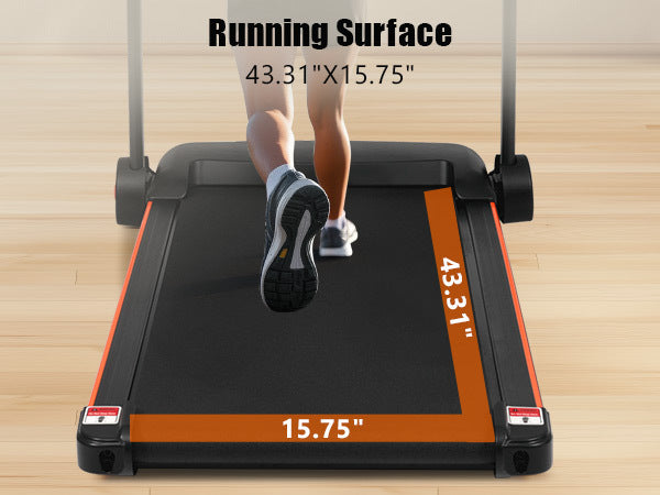 Treadmills For Home, 2.5Hp Quiet Folding Treadmill With Heart Rate Sensor, 300Lbs Weight Capacity, 7.5Mph, Incline Treadmill With Usb Charge Station For Android & Bluetooth Speaker, 6 Shock