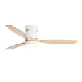Same As W882P244711 52 Inch Flush Mount Dc 3 Solid Wood Fan Blade Noiseless Reversible Motor Remote Control With Light