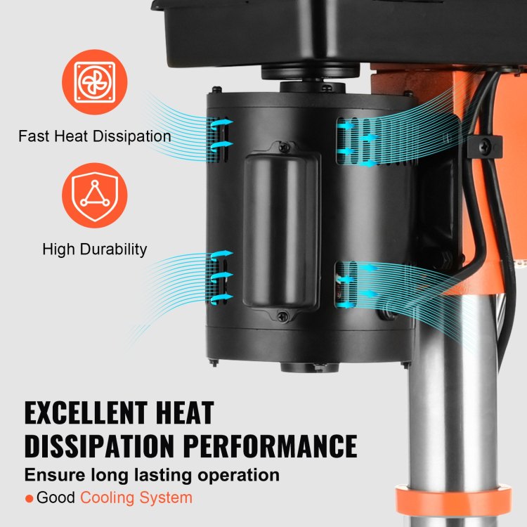 10'' 5 Speed Benchtop Drill Press Cast Iron Drill Press 3.2A 610 2800Rpm
