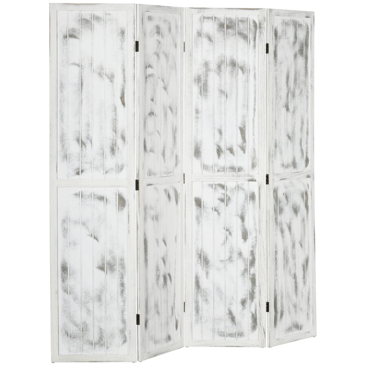Homcom 5.5' 4 Panel Room Divider Folding Privacy Screen Panels, White
